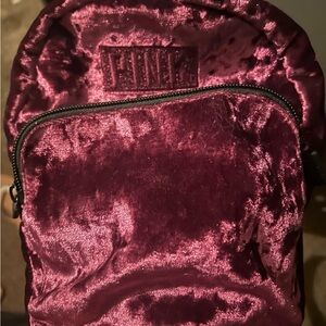 PINK Victoria's Secret Velvet Backpack - Rich Burgundy